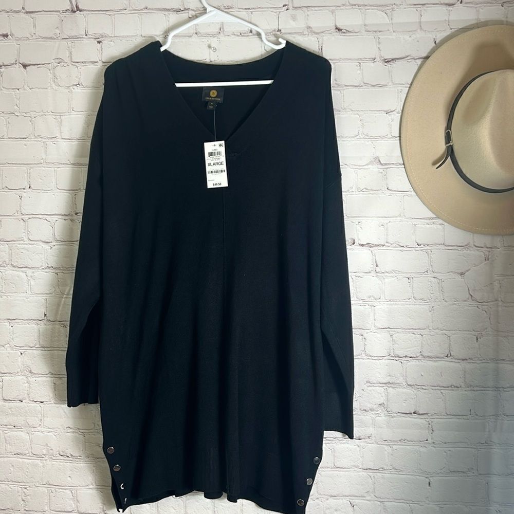 NWT JM COLLECTIONS BLACK LONG SLEEVE